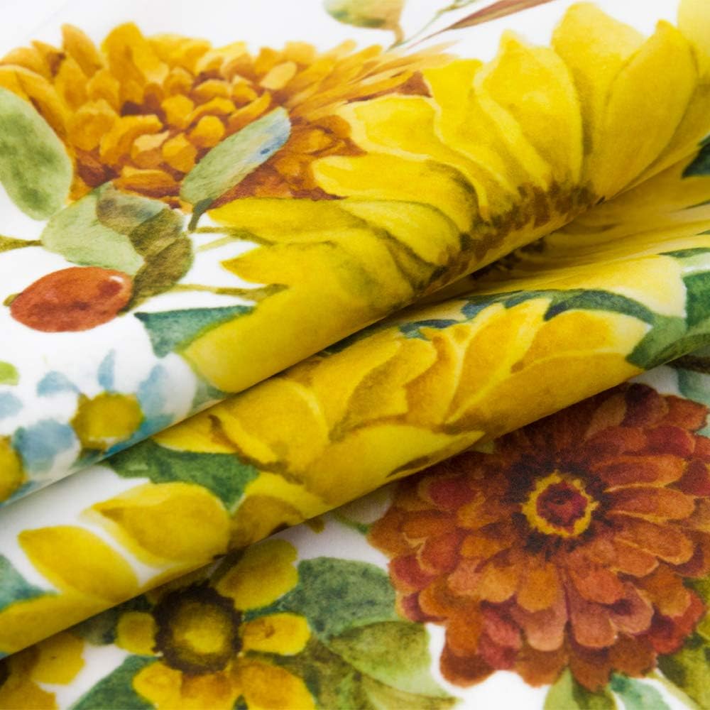 Sunflower Throw Pillow Cover, White
