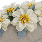 VG|6flower-white-velvet|3D Daisy Flower Throw Pillow Cover, White