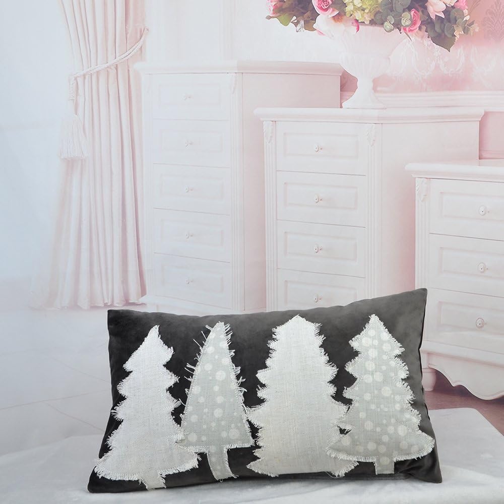 Decorative Merry Christmas Tree Throw Pillow Covers Cushion Cases for Sofa Couch Bedroom Living Room Farmhouse Holiday Xmas Decoration