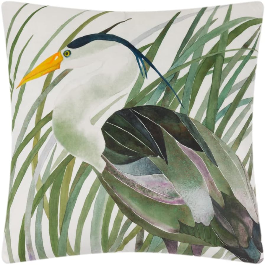 Birds Accent Throw Pillow Cover Decorative Pillow Case Sham Soft Velvet Cushion Cover for Sofa Bed Living Room Home Decor - 18" x 18" (Pack of 1) / Green