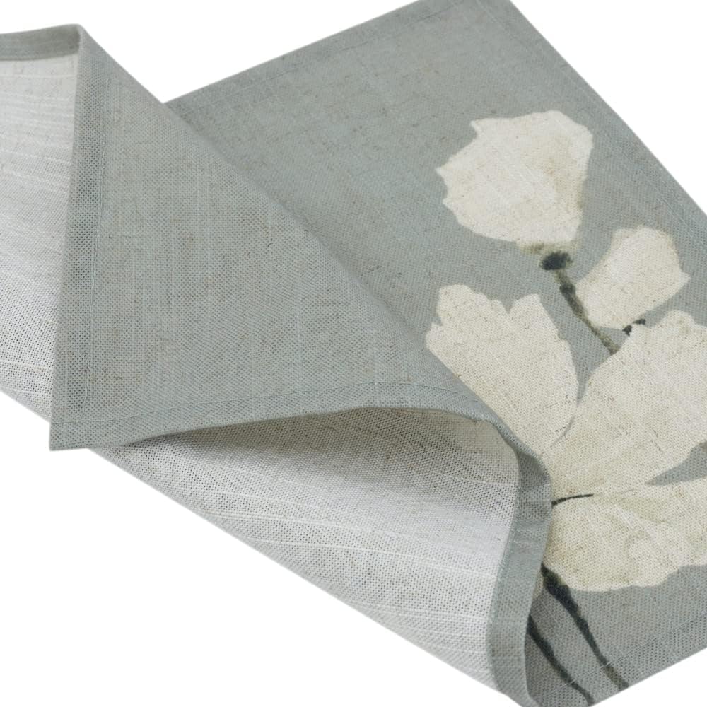 Flower Printing Table Mat for Kitchen Dining Party Summer Spring Set of 4 Linen Placemats
