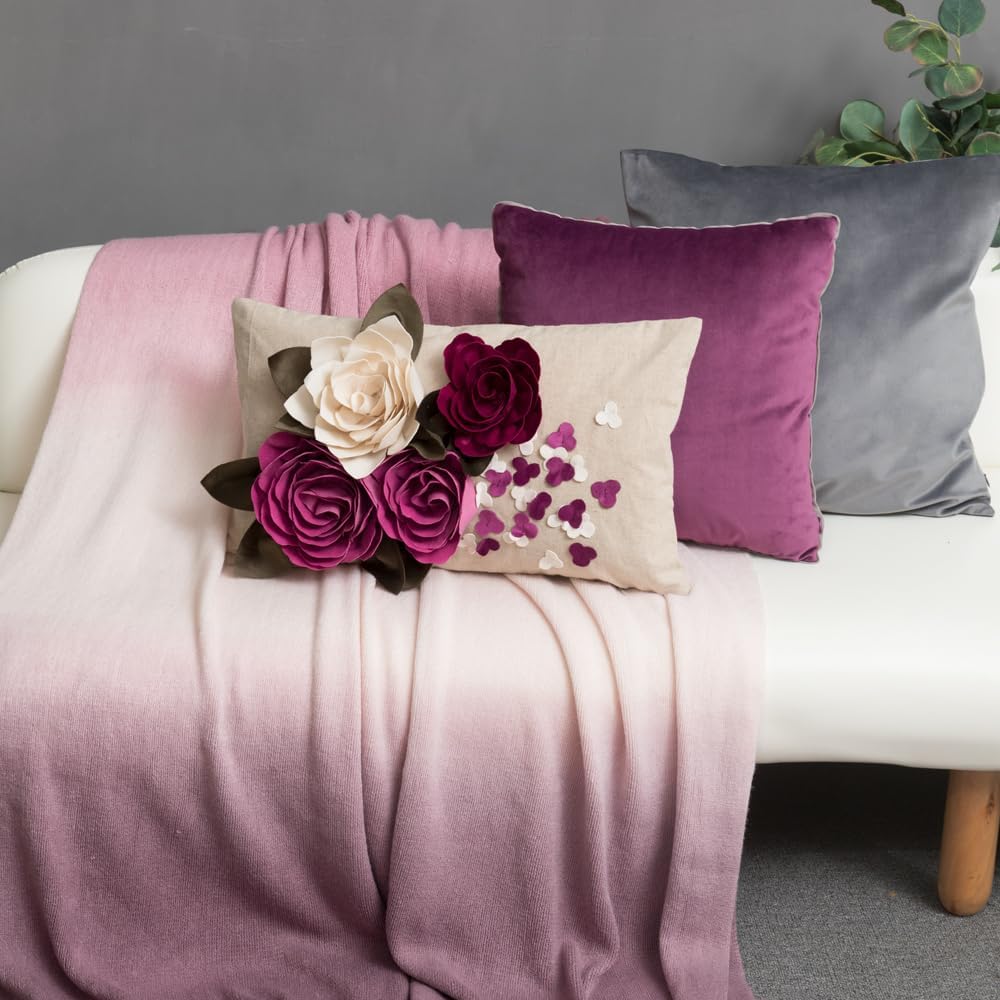 3D Flower Throw Pillow Cover