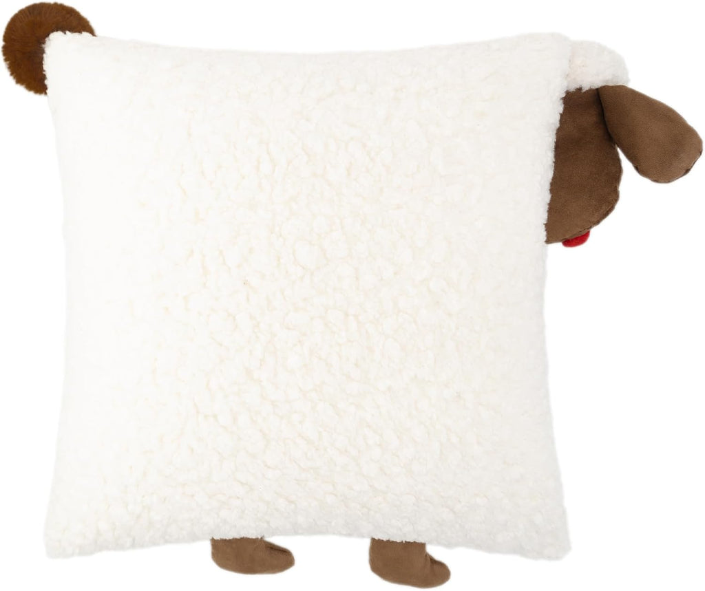 VG|beige|Faux Fur 3D Sheep Throw Pillow Cover