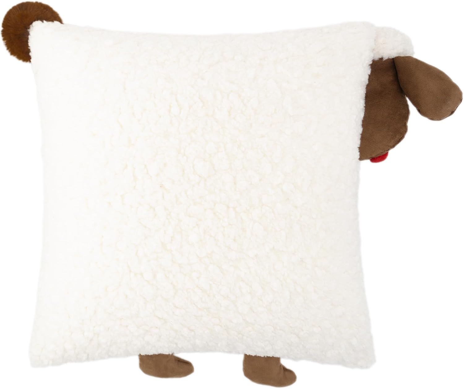VG|beige|Faux Fur 3D Sheep Throw Pillow Cover