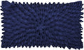 VG|navy-blue-wool|3D Flower Throw Pillow Cover, Velvet, Light Grey