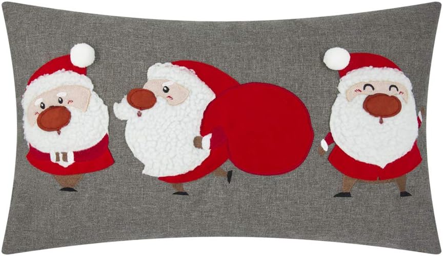 Christmas Throw Pillow Cover Santa Claus Cushion Cover Case Pillowcase Decoration for Sofa Couch Bed Home Xmas Decor - Default Title