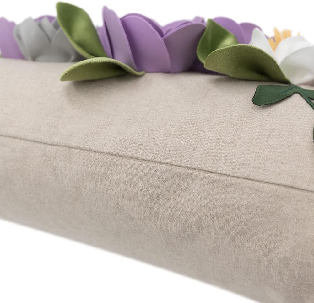 VG|3dflower-b-purple|Decorative 3D Flower Throw Pillow Covers