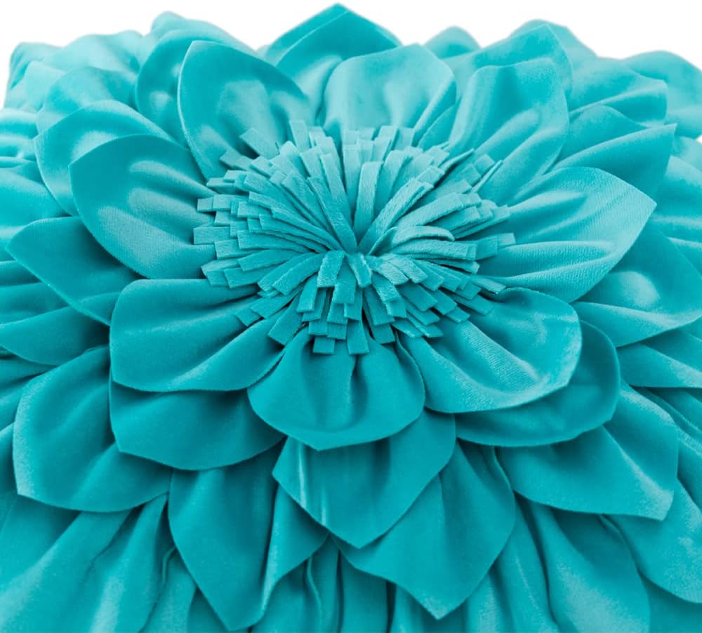 VG|teal|3D Flower Throw Pillow Covers