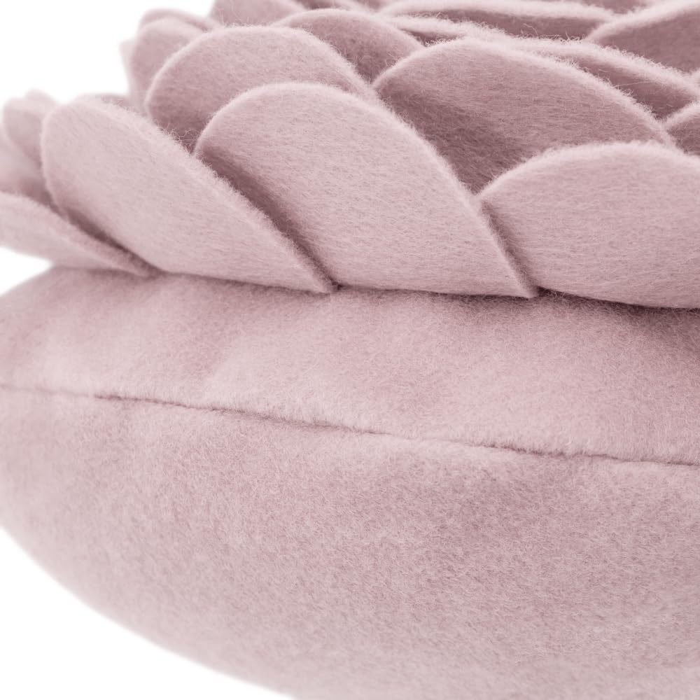 VG|coral-pink|Handmade 3D Flower Throw Pillow Round Cushion