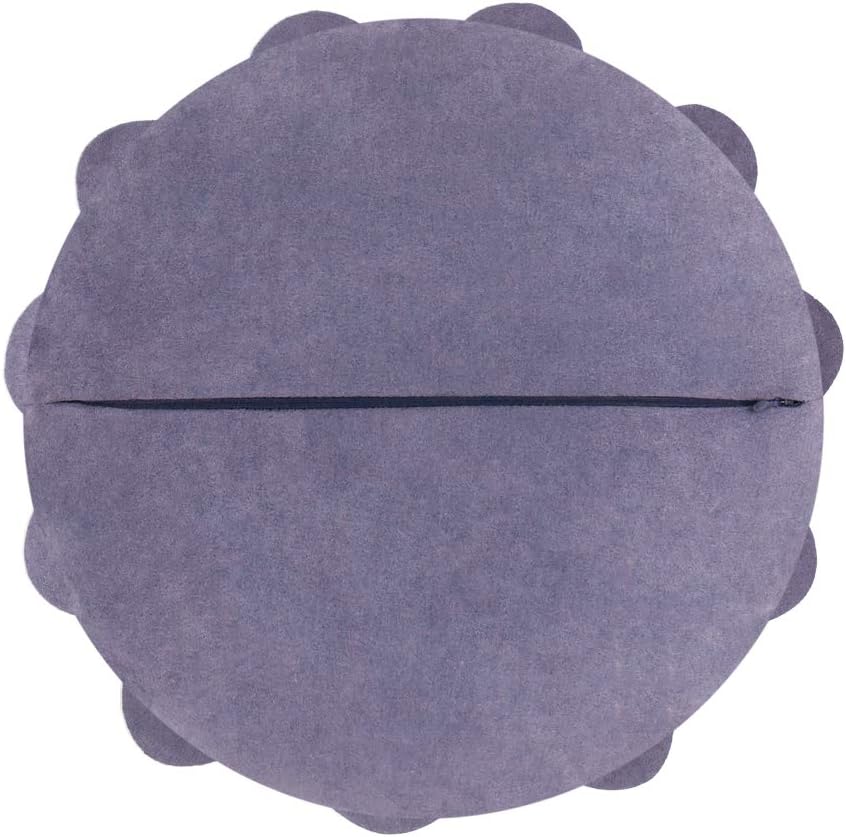 VG|purple|Flower Throw Pillow Cover Decorative Round Pillowcase Floral Cushion for Bed Sofa Couch Car Decor