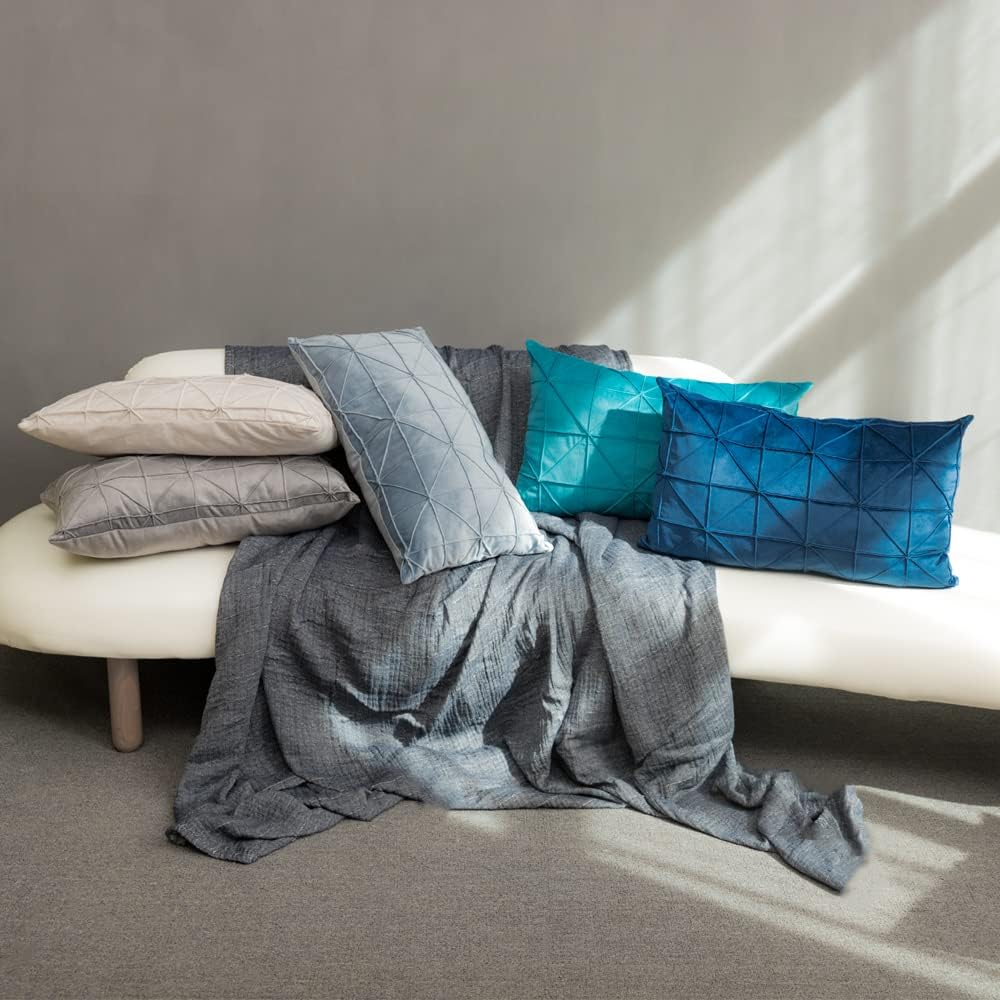 VG|light-blue|Velvet Pillow Cover