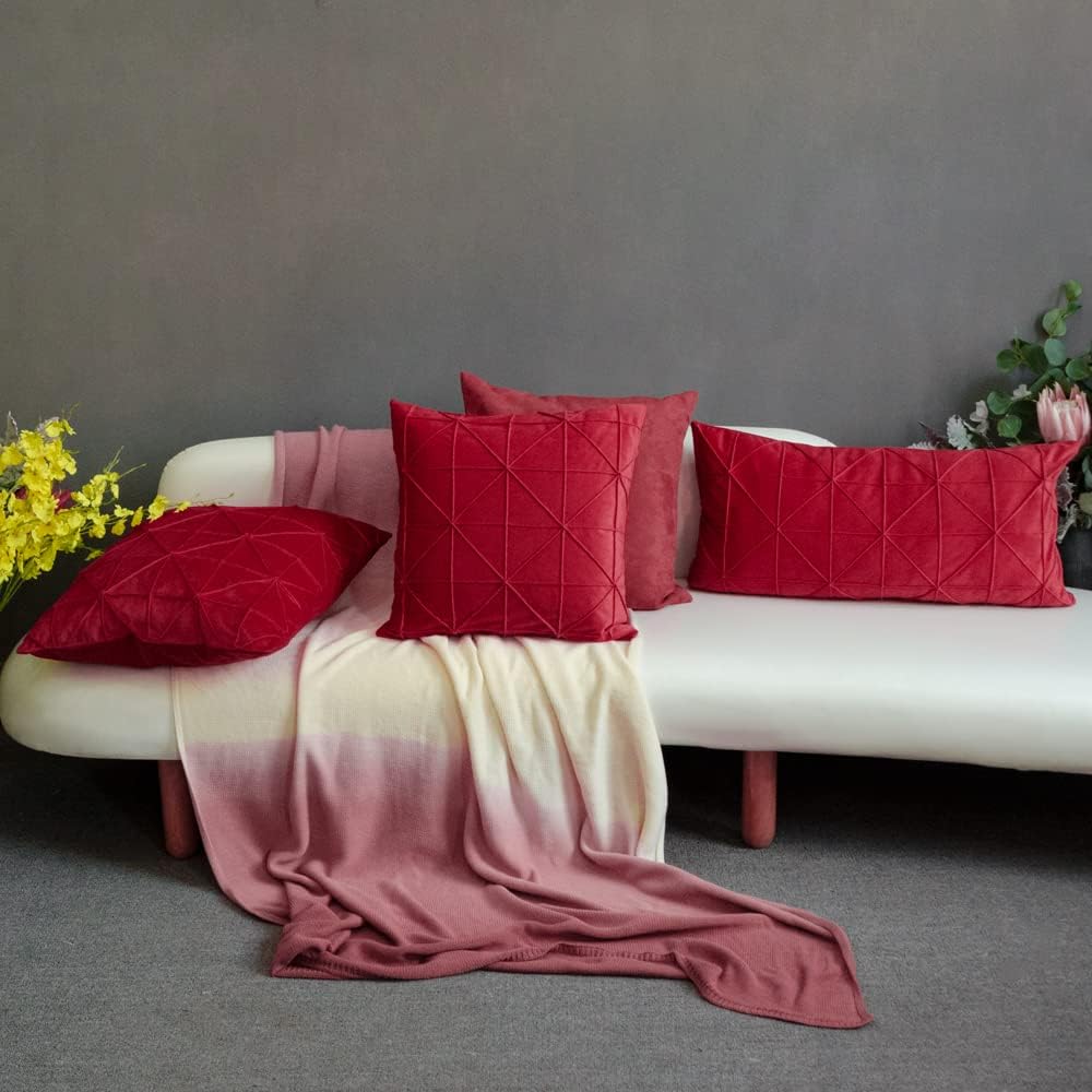 VG|red|Velvet Pillow Cover