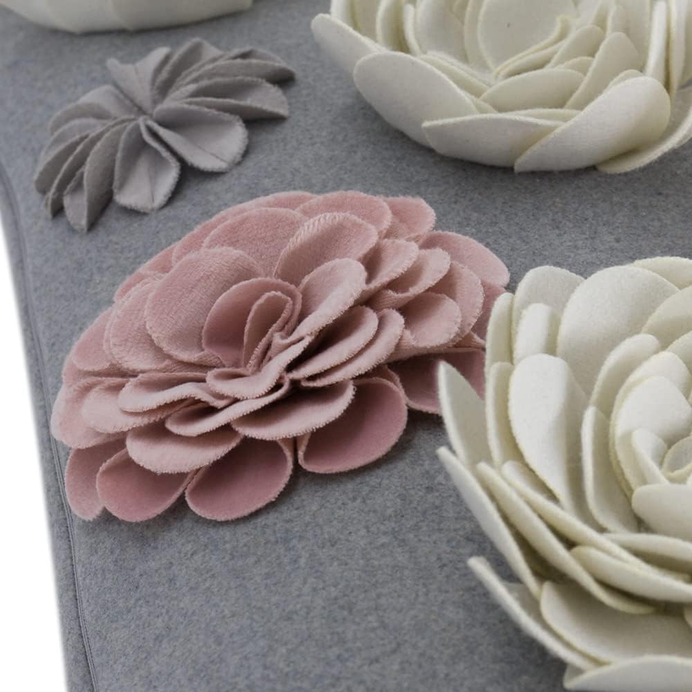 3D Flower Throw Pillow Cover, Colorful