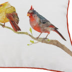 VG|yellow-with-5-birds|Cute Birds Throw Pillow Cover Lumbar Accent Cushion Embroidered Pillowcase for Home Sofa Bed Living Room Dark Blue Orange Beige