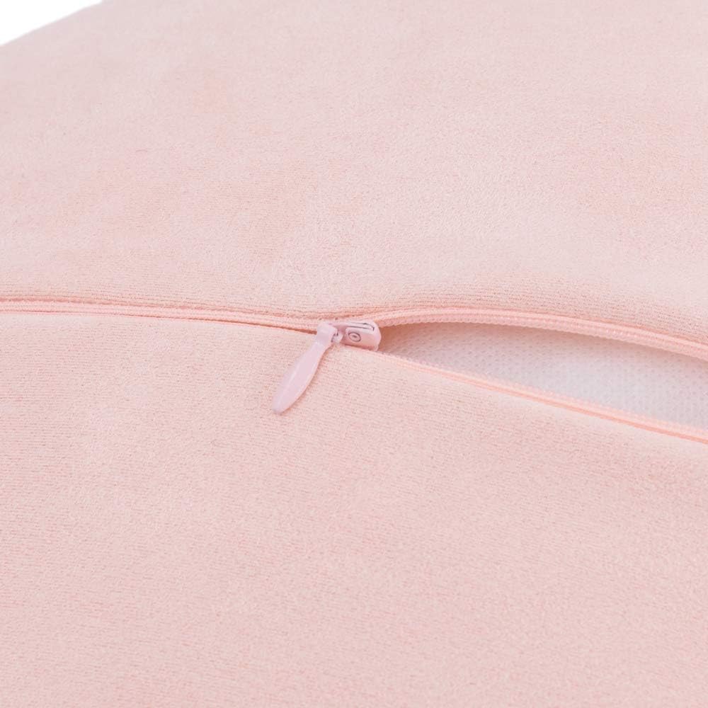 VG|pinkpink|Flower Throw Pillow Cover Decorative Round Pillowcase Floral Cushion for Bed Sofa Couch Car Decor