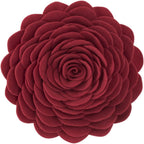 VG|red|Handmade 3D Flower Throw Pillow Round Cushion