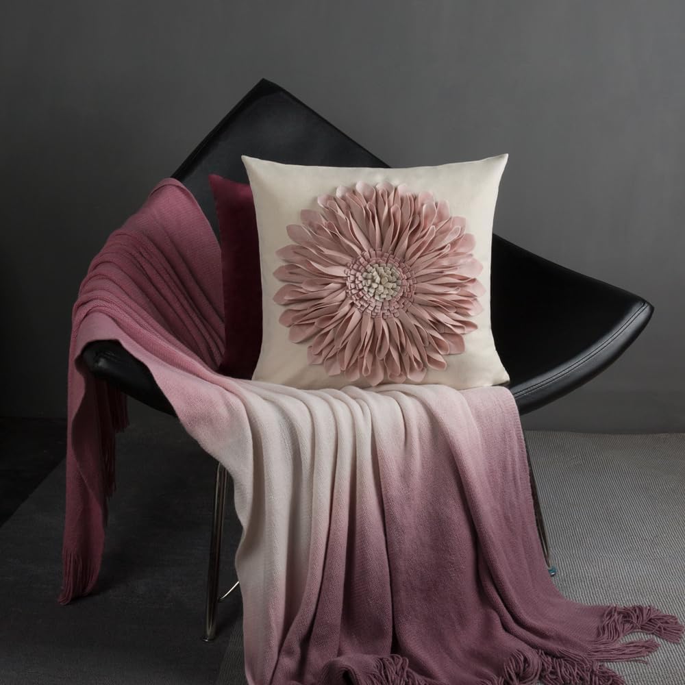 VG|pink-rose-pink-white-canvas|3D Sunflowers Throw Pillow Cover Wine Red