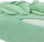 VG|mint-green-solid-suede|Handmade 3D Floral Throw Pillow Cover
