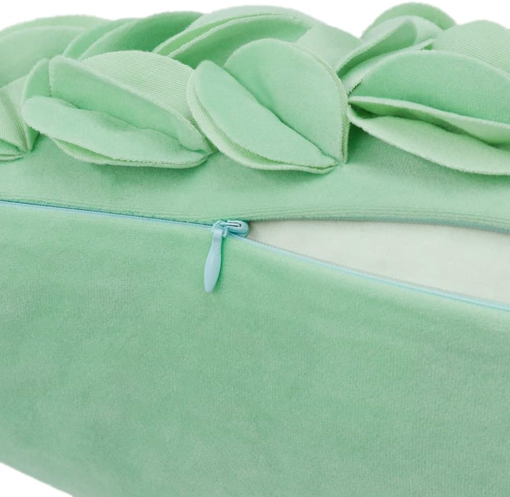 VG|mint-green-solid-suede|Handmade 3D Floral Throw Pillow Cover