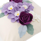 VG|purple|3D Flower Throw Pillow Cover Aesthetic Decorative Floral Accent Pillow Colorful Cushion for Bed Living Room Couch Office Decor Beige Green