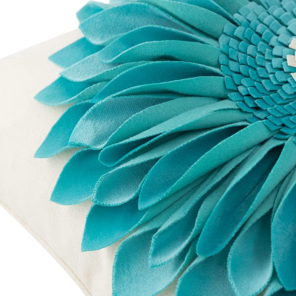 VG|blue-teal-blue-beige-canvas|3D Sunflowers Throw Pillow Cover Wine Red