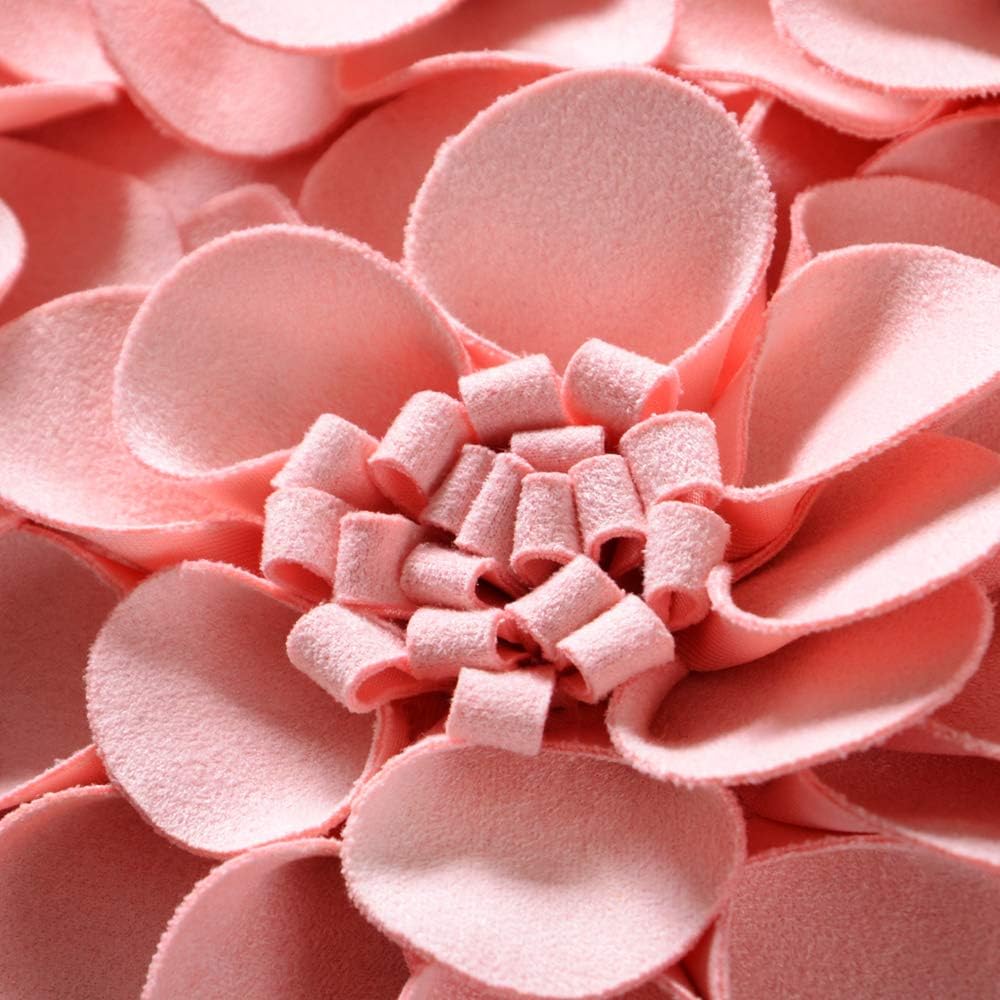 VG|pink|Handmade 3D Flower Throw Pillow Cover