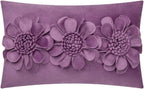 VG|purple|3D Flower Throw Pillow Cover