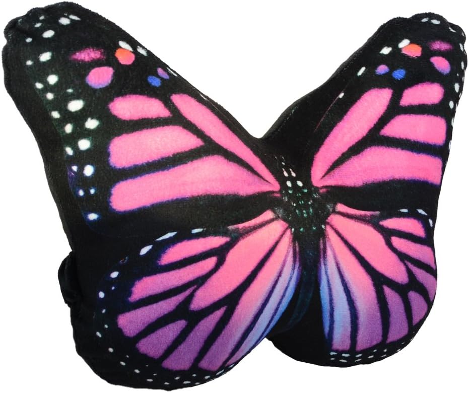 VG|pink-butterfly|Cute Car Neck Rest Pillow with Strap Comfortable Headrest Neck Pillows for Office Chair Travel Driving
