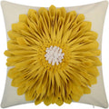 VG|yellow-yellow-beige-canvas|3D Sunflowers Throw Pillow Cover Wine Red