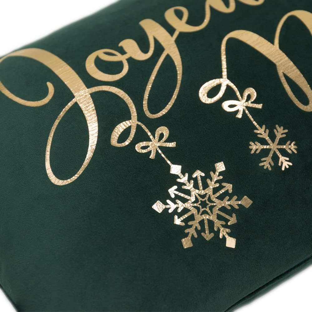 VG|christmas-green|Gold Foil Decorative Accent Throw Pillow Cases Rectangle Cushion Covers for Bed Living Room White