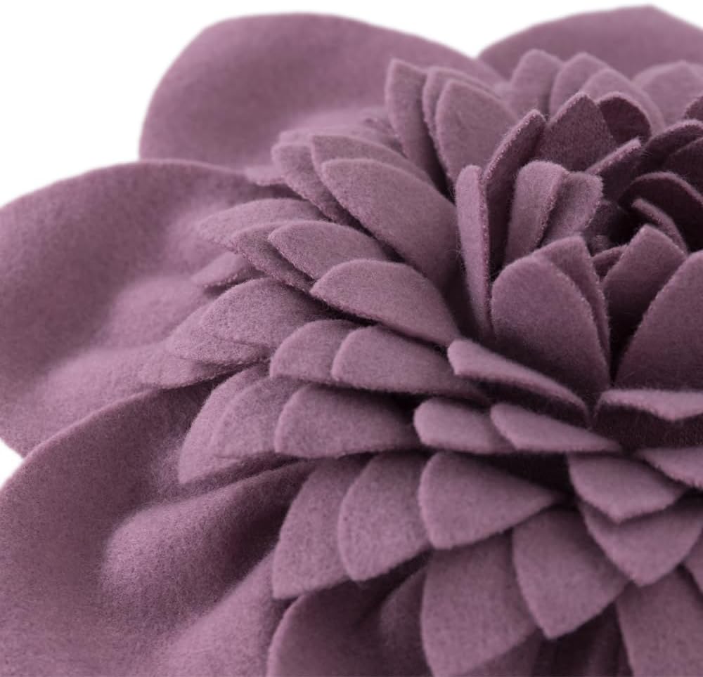 VG|purple|3D Flower Throw Pillows with Insert Included Decorative Handmade Accent Round Pillow Cushion for Couch Bedroom Aesthetic Home Decor