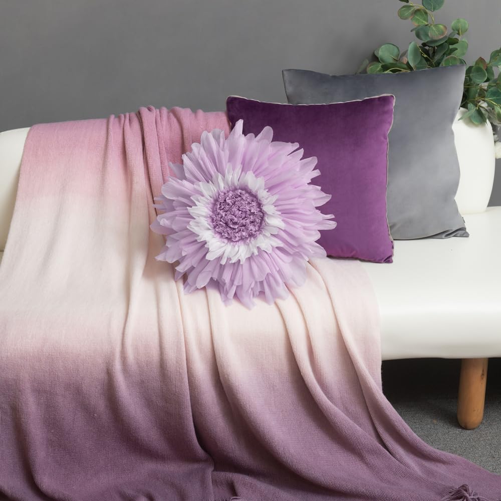 VG|purple|Decorative 3D Flower Shaped Throw Pillow