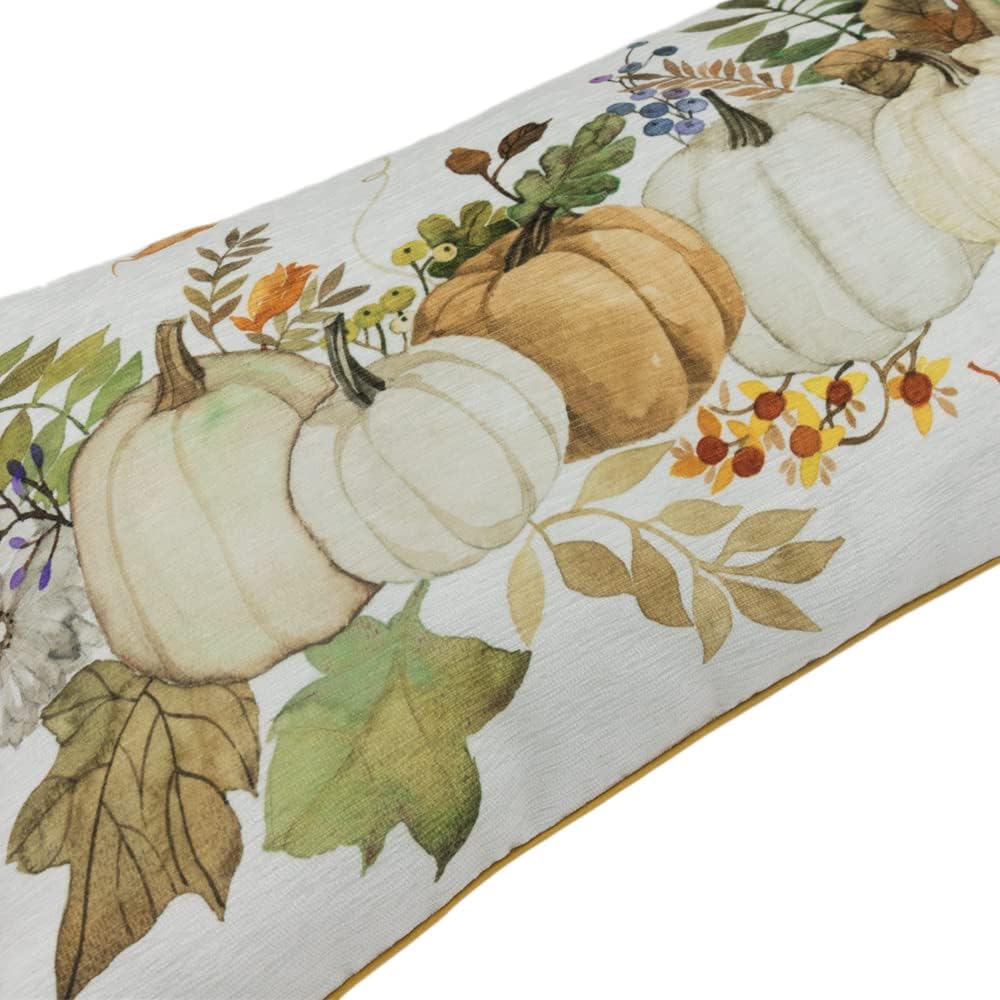 VG|pumpkin|Sunflower Throw Pillow Cover, White