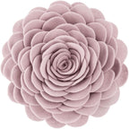 VG|coral-pink|Handmade 3D Flower Throw Pillow Round Cushion