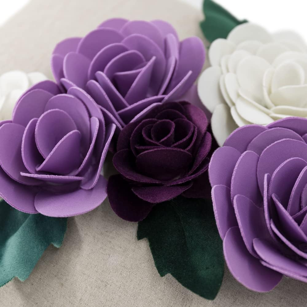 VG|purple-new|3D Flower Throw Pillow Cover