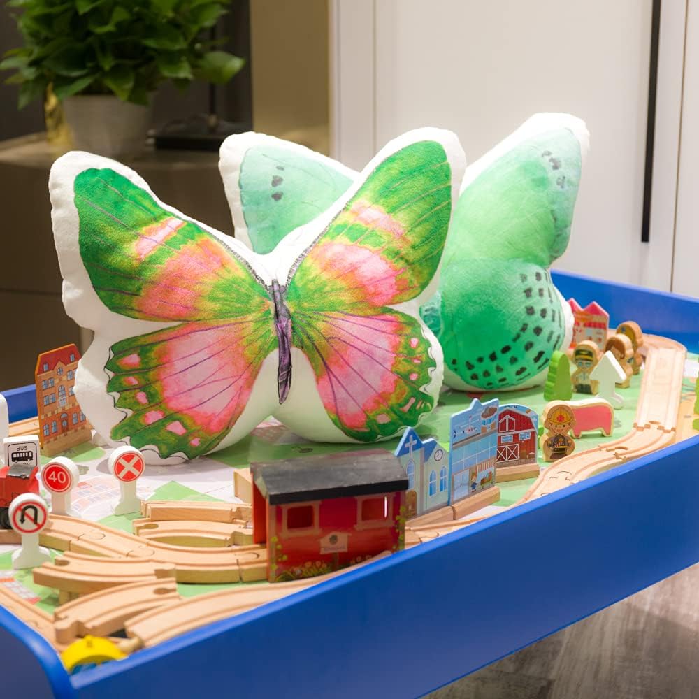 VG|light-green|3D Butterfly Throw Pillow, Hot Pink