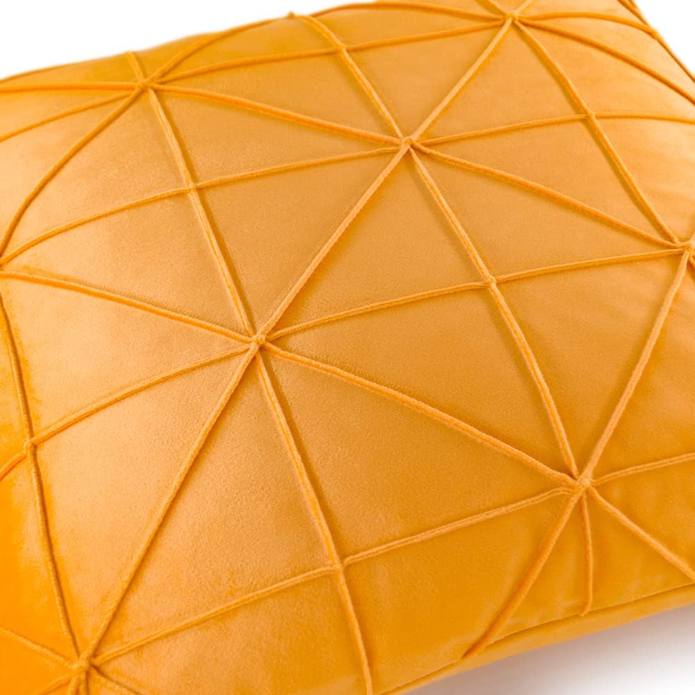 VG|yellow|Velvet Pillow Cover