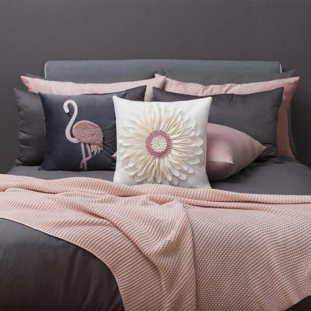 VG|white-cream-white|3D Sunflowers Throw Pillow Cover Wine Red
