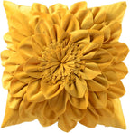 VG|yellow|3D Flower Throw Pillow Covers