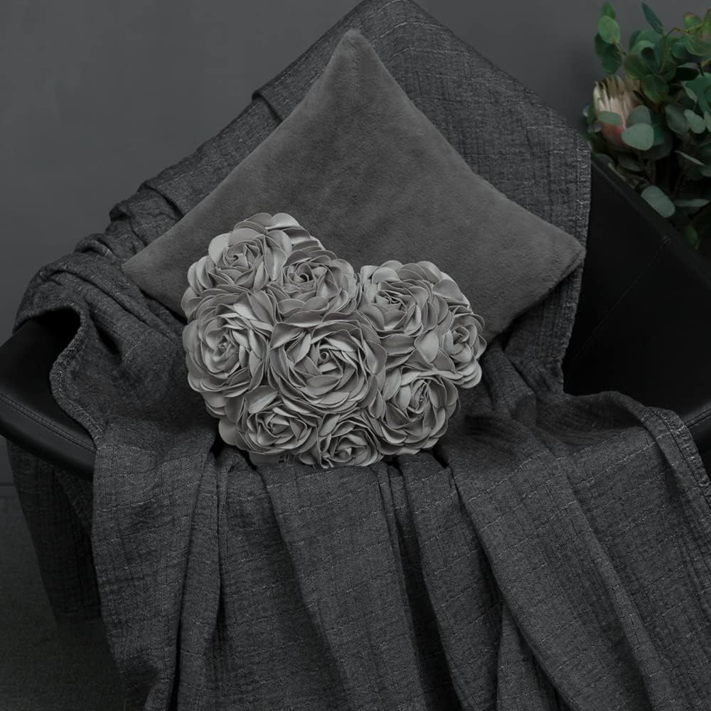 VG|gray|Heart Flower Throw Pillow Covers