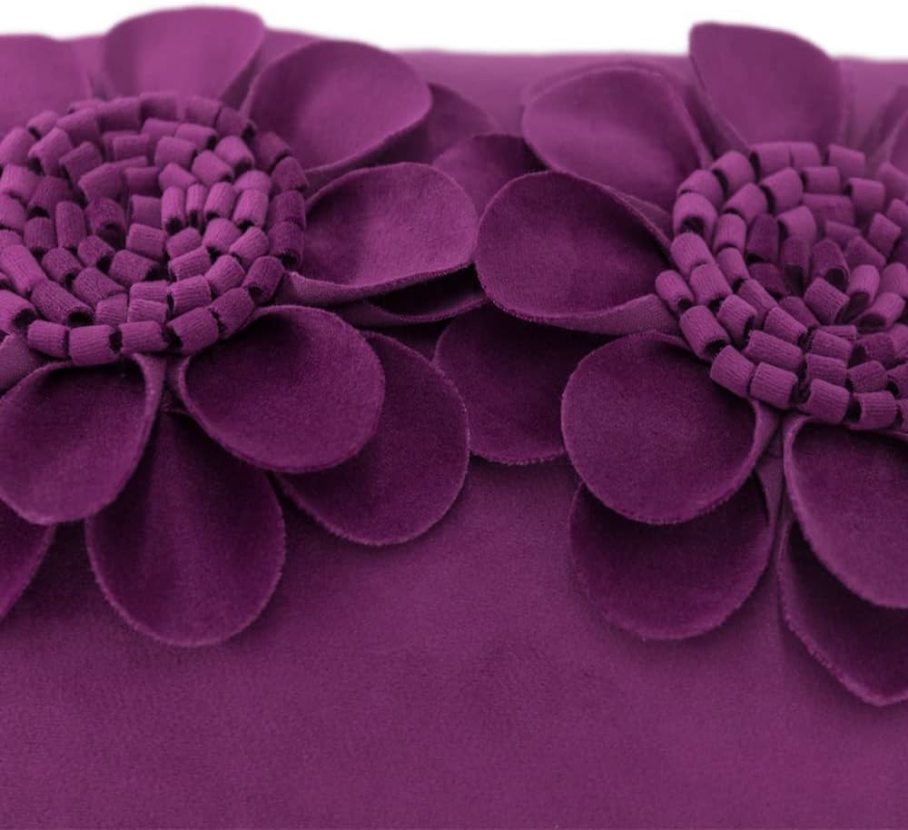 VG|purple-red|3D Flower Throw Pillow Cover