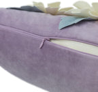 VG|purple|3D Daisy Flower Throw Pillow Cover, White