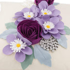 VG|purple|3D Flower Throw Pillow Cover Aesthetic Decorative Floral Accent Pillow Colorful Cushion for Bed Living Room Couch Office Decor Beige Green