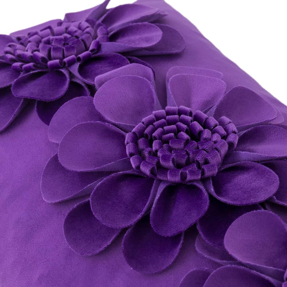 VG|bright-violet|3D Flower Throw Pillow Cover
