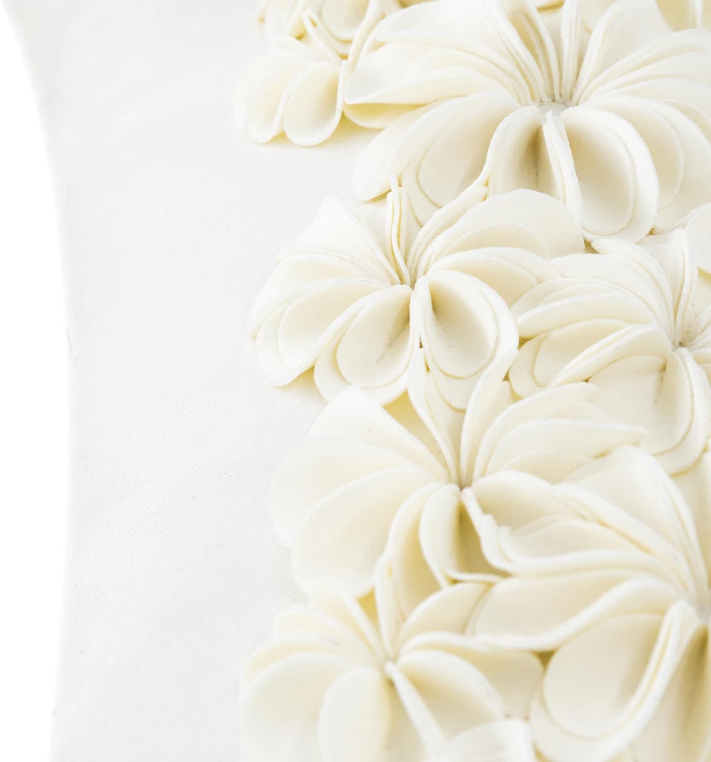 VG|cream-velvet|3D Flower Throw Pillow Cover, Velvet, Light Grey