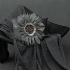 VG|gray|3D Flower Throw Pillow Cover Decorative Round Daisy Shaped Cushion Floral Pillowcase for Bed Sofa Couch Living Room