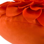 VG|orange-red|3D Flower Throw Pillow Cover Decorative Round Cushion Floral Accent Pillowcase for Bedroom Living Room Bed Couch Pink Velvet