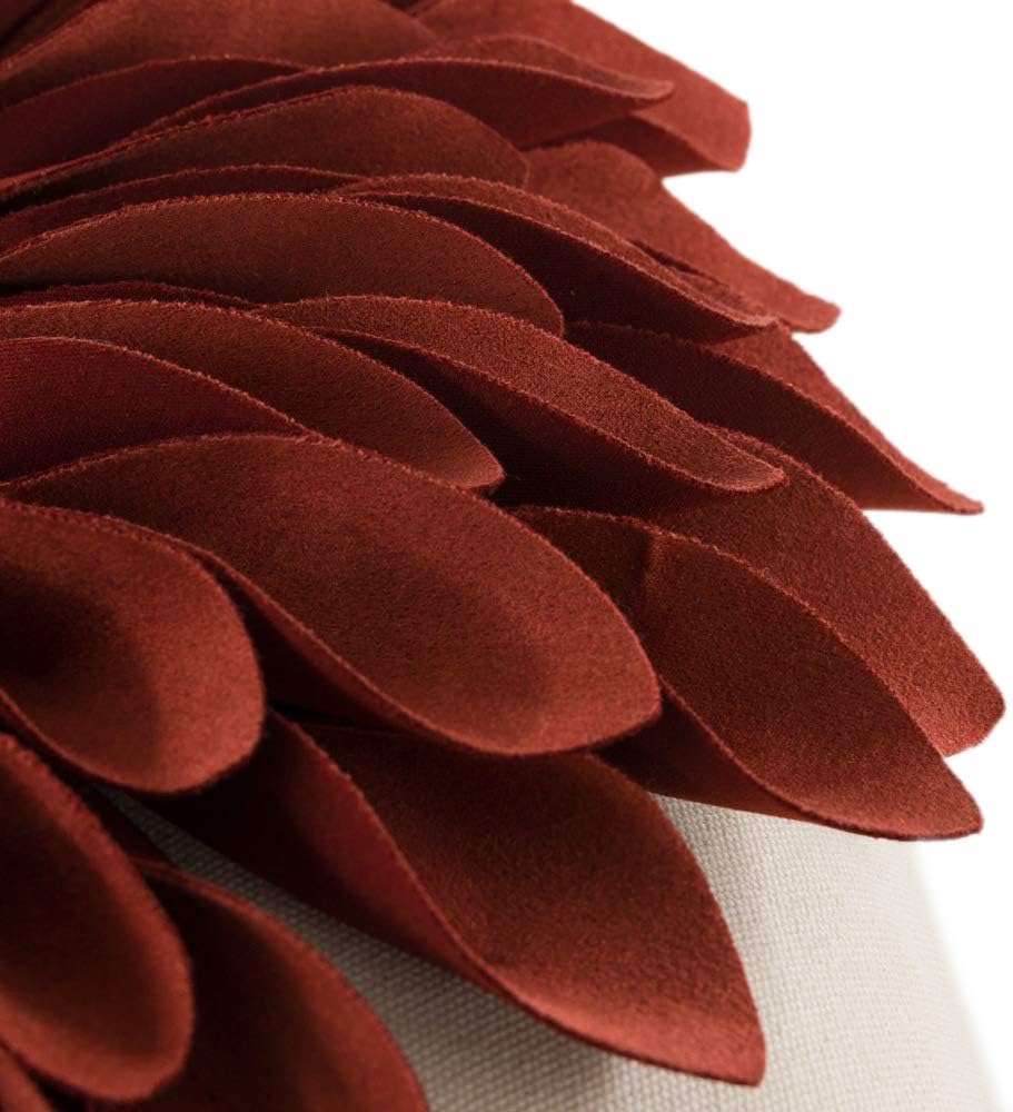VG|red-dark-red-beige-canvas|3D Sunflowers Throw Pillow Cover Wine Red