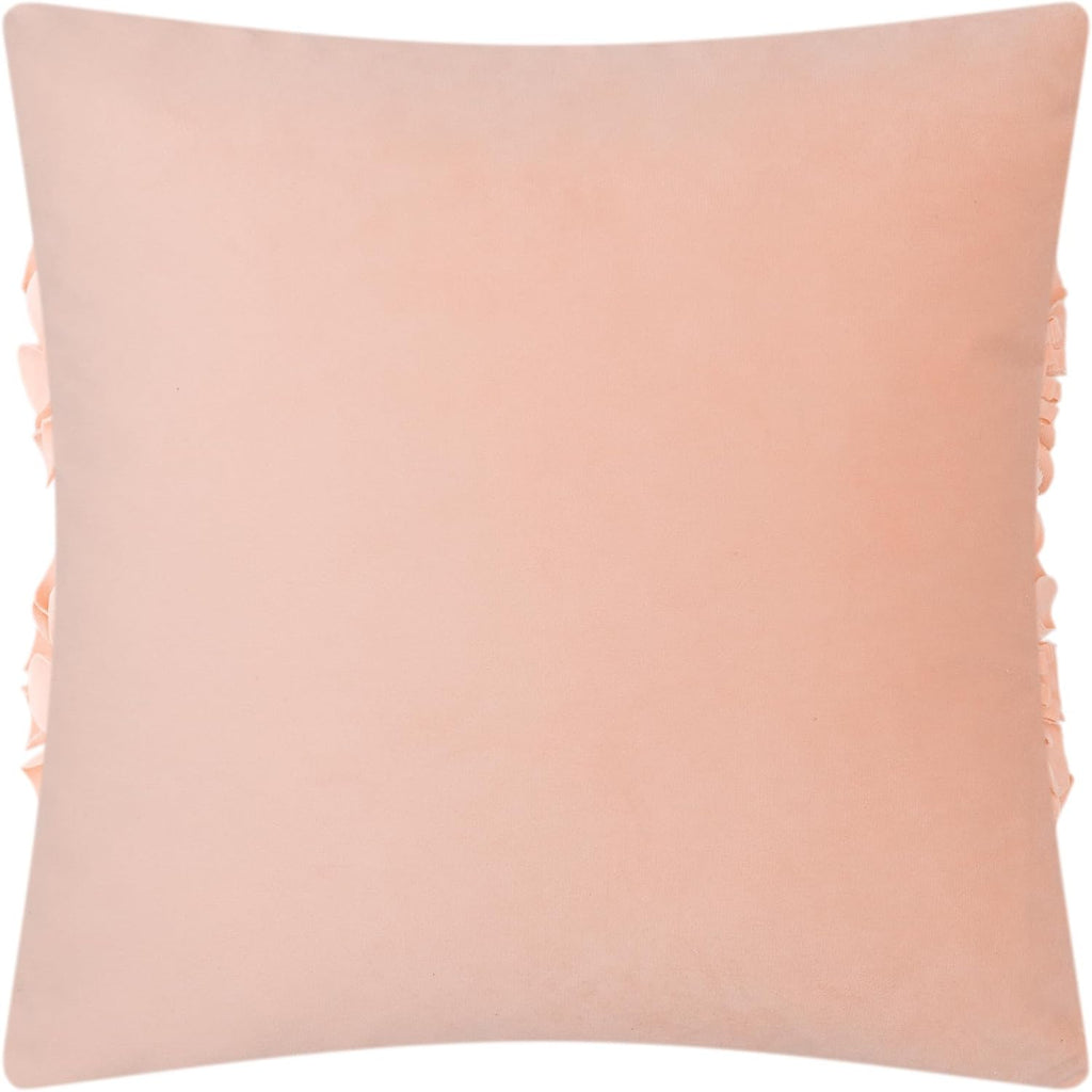 VG|peach-pink|Handmade 3D Flower Throw Pillow Cover