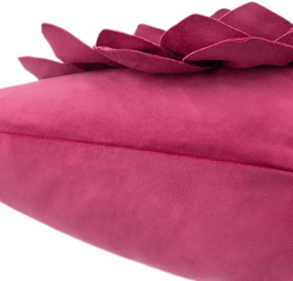 VG|rosered|3D Flower Throw Pillow Covers
